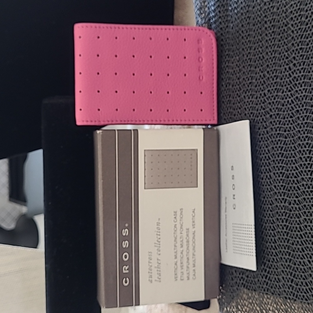 NWT AT Cross pink leather multifunctional credit card case HARD TO FIND